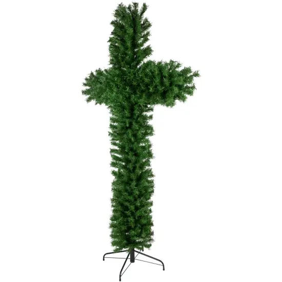 Northlight 7' Artificial Pine Christmas Cross, Unlit Green {4}