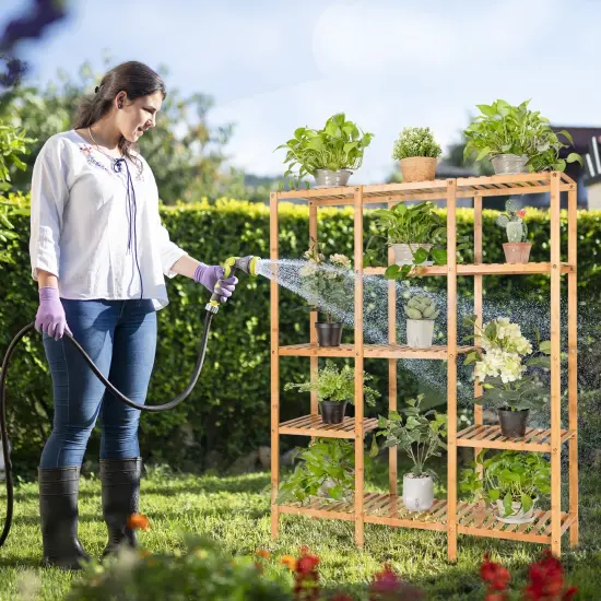 Multifunctional Bamboo Shelf Storage Organizer Rack {2}