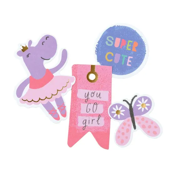 Pebbles Cool Girl Ephemera Die-Cuts 74/Pkg-Icons, Gold Foil {6}