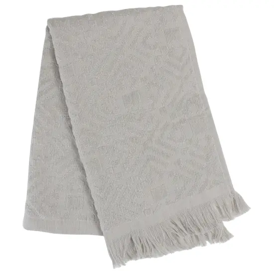 Avon Set of 2 Gray Fringed Hand Towel Kitchen Decor - 22" {1}