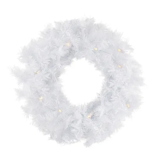 Northlight Pre-Lit White Alaskan Pine Artificial Christmas Wreath - 48" - Warm White LEDLights {1}