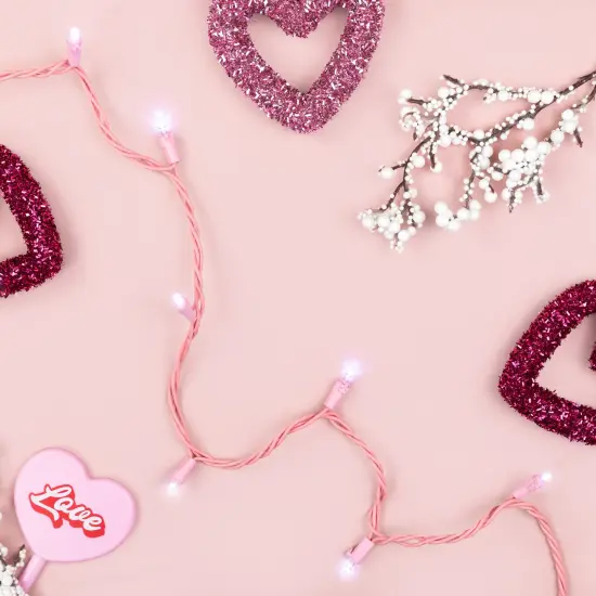 Northlight LED Wide Angle Christmas Lights Pure White - 33' Pink Wire - 100ct {5}