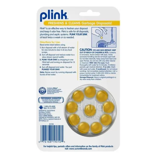 Plink Garbage Disposal Cleaner & Disposer Deodorizer 40 Lemon Treatment Pack and Plink Fizzy Drain Cleaner 6 Treatment Pack Combo {6}