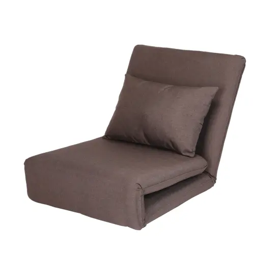 Relaxie Linen Convertible Flip Floor Chair Sleeper Brown {3}