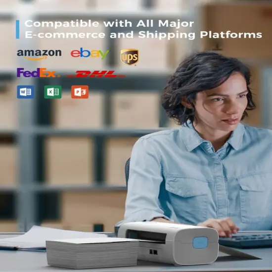 Jiose 4x6 Shipping Label Printer High-Speed High-Quality Printing for Seamless Package Addressing Whitegray {7}