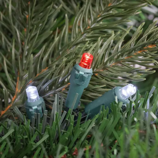 Northlight LED Wide Angle Christmas Lights - Red and White - 16.25' Green Wire - 50ct {4}