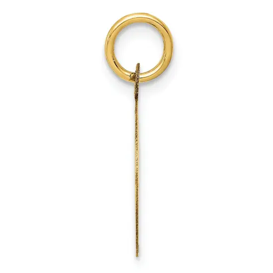 14K Yellow Gold Happy Anniversary Disc Charm Pendant Jewerly 21mm x 13mm {3}