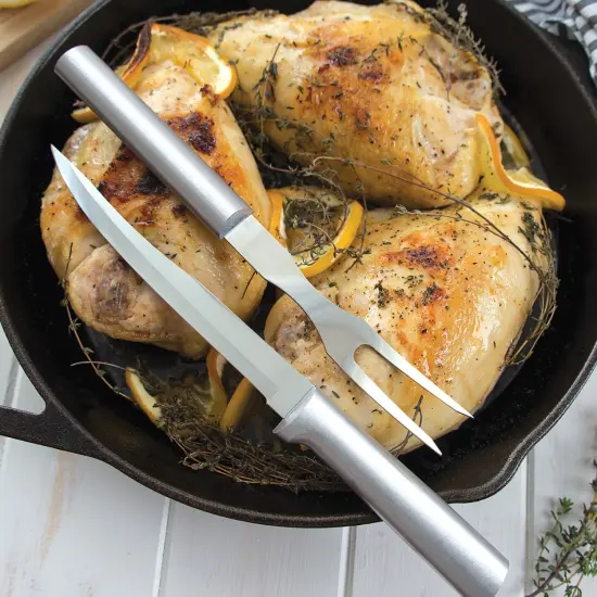 Rada Cutlery Carving/Boning Knife to Carve, Skin, and Debone Meats, Stainless Steel with Solid Aluminum Handle {4}