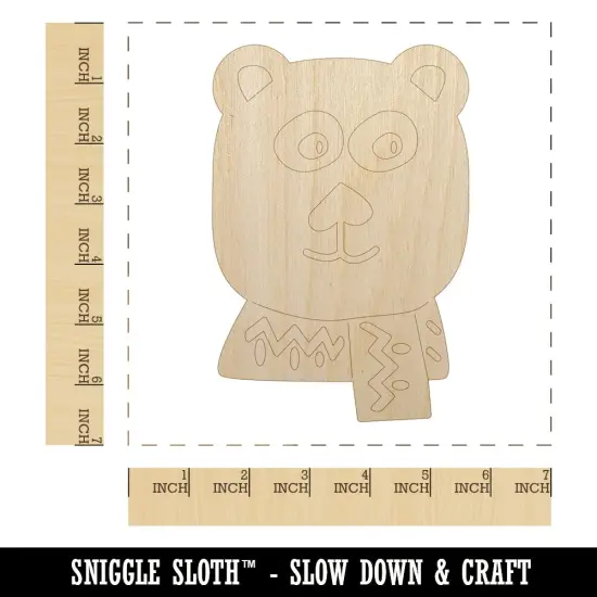 Cozy Polar Bear Unfinished Wood Shape Piece Cutout for DIY Craft Projects {1}