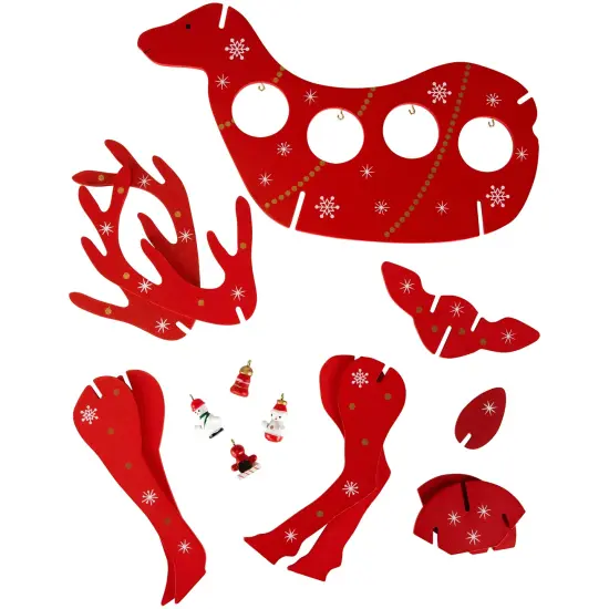 Northlight Reindeer Cut-Out Ornament Holder Christmas Decoration - 13.25" - Red and White {7}