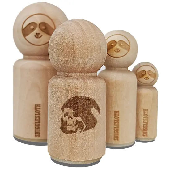 Grim Reaper Death Skeleton Hooded Head Halloween Rubber Stamp for Stamping Crafting Planners {7}