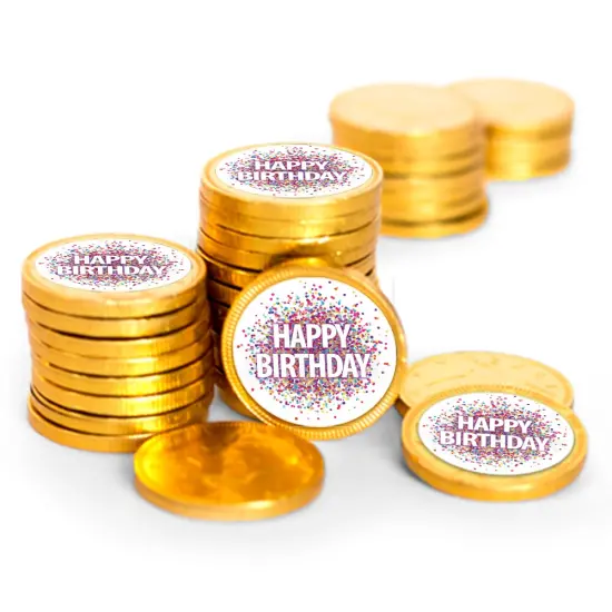 84ct Birthday Candy Party Favors Chocolate Coins By Just Candy {1}