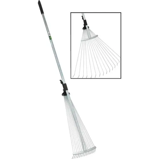 Best Garden Steel Leaf Rake Adjustable Head Width up to 25 inches {1}