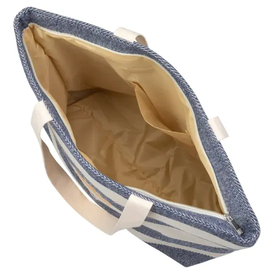 Northlight 20" Corona Striped Beach Bag White {5}