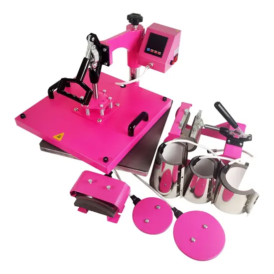 Swing Design 15" x 15" Swing Away 8-in-1 Heat Press - Pink {4}