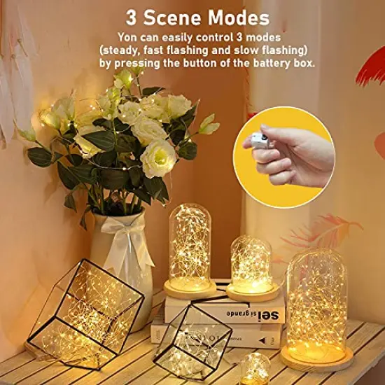 12 Pack Fairy Lights Battery Operated, 3 Speed Modes, Extra 12 Batteries for Replacement, 7Ft 20 LED Mini String Lights, Waterproof Copper Wire, Twinkle Firefly Lights for Christmas Decorations {6}