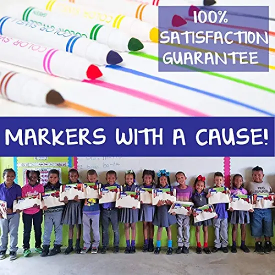 Washable Markers 10 Boxes of 8 Vibrant Colors Are Perfect for Teachers, Kids, Parties, and Classrooms {5}
