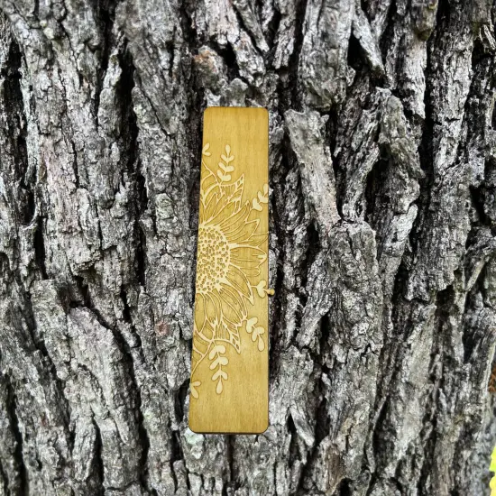 Bookmark - Sunflower - Birch wood {5}