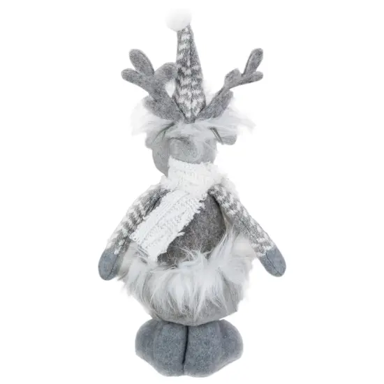 Northlight Standing Moose with Faux Fur Christmas Figure - 12" - Gray and White {6}
