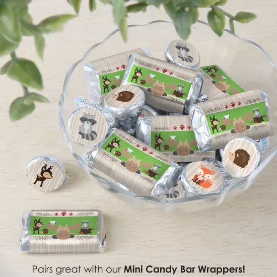 Big Dot of Happiness Woodland Creatures - Baby Shower or Birthday Party Small Round Candy Stickers - Party Favor Labels - 324 Count {7}