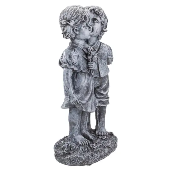 Northlight 12.5" Peck on the Cheek Outdoor Garden Statue Gray {5}