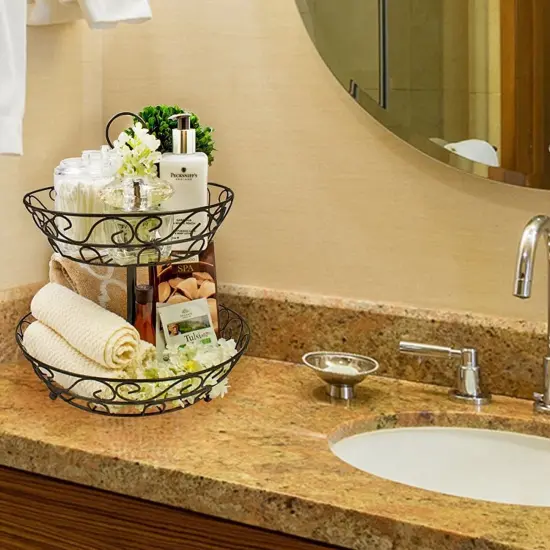 Sorbus 2-tier Countertop Basket Black {6}