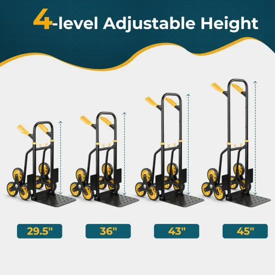 Costway Stair Climber Hand Truck with Telescoping Handle and Rubber Wheels 350 Lb Capacity {5}