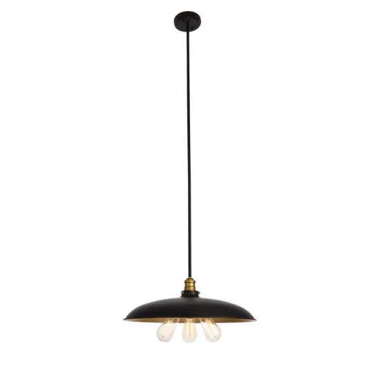 Anders Collection Chandelier D20.5 H6.5 Lt:3 Black and Brass Finish {1}