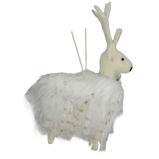 Northlight Plush Reindeer Christmas Ornament - 8" - White and Beige {4}