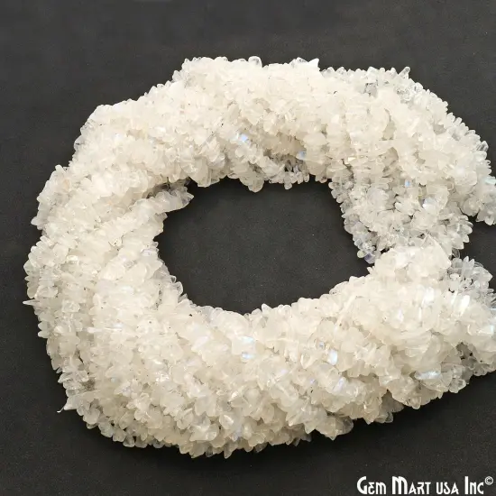 Rainbow Moonstone Chip Beads, 34 Inch, Natural Chip Strands, Drilled Strung Nugget Beads, 3-7mm, Polished, GemMartUSA (CHRM-70001) {5}