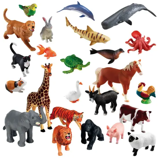 Learning Resources Jumbo Animals Including Pets, Jungle Animals, Farm Animals and Ocean Animals - 24 Pieces {1}