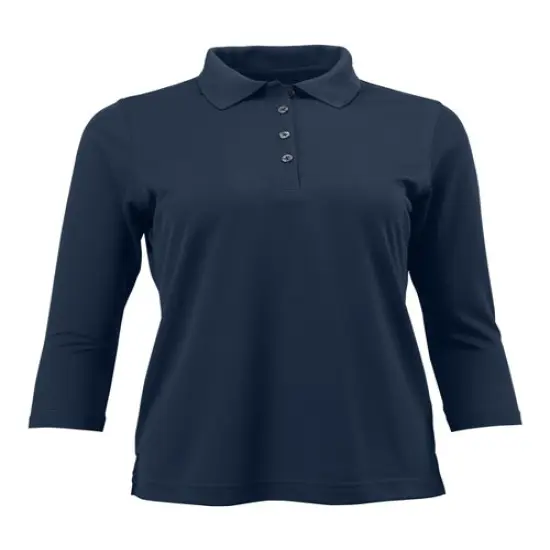 Paragon&reg; Women's Lady Palm Three Quarter Sleeve Polo Navy {1}