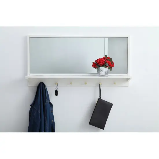 Entryway mirror with shelf42 inch x 21 inch in white {2}