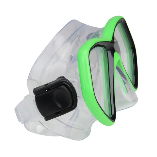 Pool Central 6.25" Neon Green and Black Monaco Children's Swimming Mask for Ages 10 and up {5}