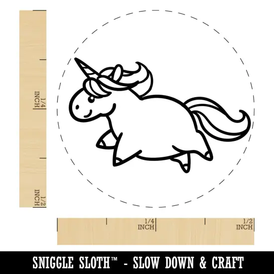 Chubby Unicorn Running Self-Inking Rubber Stamp for Stamping Crafting Planners UV {1}