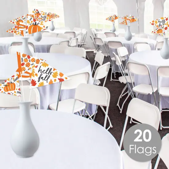 Big Dot of Happiness Fall Pumpkin - Triangle Halloween or Thanksgiving Party Photo Props - Pennant Flag Centerpieces - Set of 20 {3}