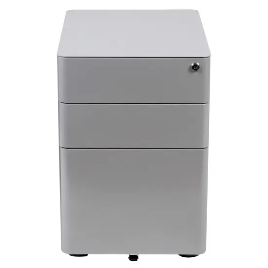 Emma and Oliver Modern 3-Drawer Mobile Locking Filing Cabinet Storage Organizer Gray {3}