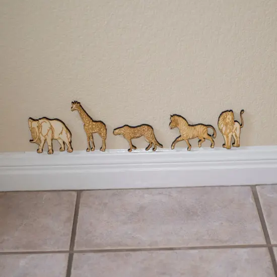 Safari Animals - 5 individual Wooden animals in all. Great for kids bedrooms! {1}