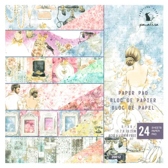 Wrapables 6x6 Decorative Single-Sided Scrapbook Paper for Arts & Crafts Projects, Scrapbooking, Card-Making Wedding {2}