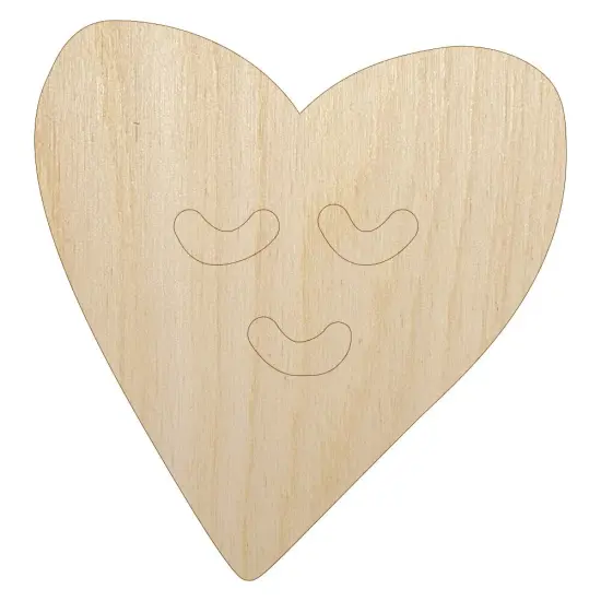 Sleeping Heart Doodle Unfinished Wood Shape Piece Cutout for DIY Craft Projects {7}