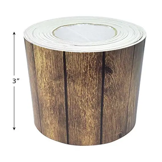 Dark Wood Straight Rolled Border Trim - 50ft - Decorate Bulletin Boards, Walls, Desks, Windows, Doors, Lockers, Schools, Classrooms, Homeschool & Offices {1}