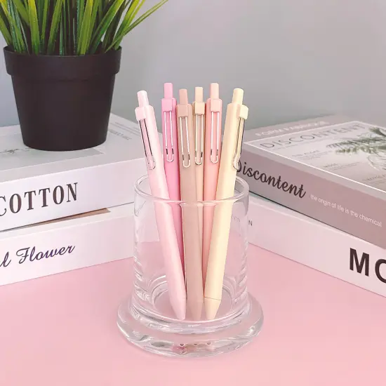 Wrapables Retractable Black Ink Gel Pens, 0.5mm Fine Point, Stationery Supplies for Home and Office (Set of 6) Green {10}