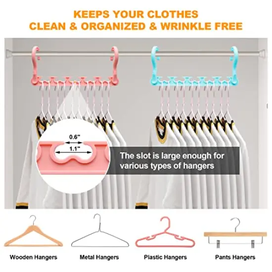 8-Pack-Closet-Organizers-and-Storage,Clothes-Organizer-Hangers for Heavy Clothes Sturdy Home Closet Organization and Storage,College-Dorm-Room-Essentials for Girls,Closet-Storage-Space-Saving-Hangers {3}