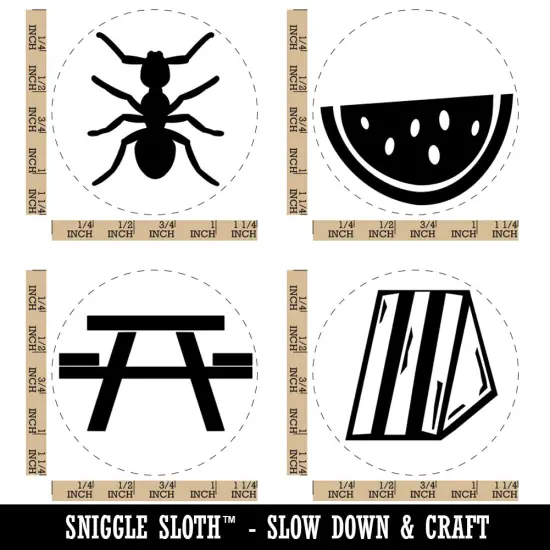 Picnic Table Sandwich Watermelon Ant Rubber Stamp Set for Stamping Crafting Planners {1}