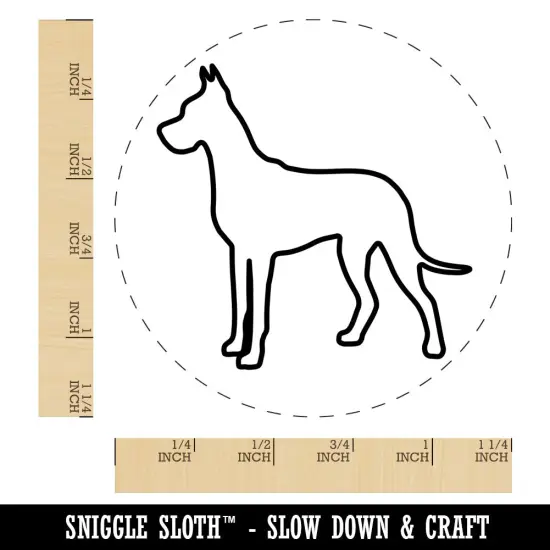 Great Dane Dog Outline Rubber Stamp for Stamping Crafting Planners {1}