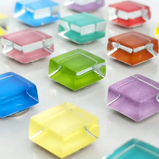 Wrapables Colorful Glass Cube Magnets, Refrigerator Magnets for Office Whiteboards, Cabinets, Lockers (Set of 24) {4}