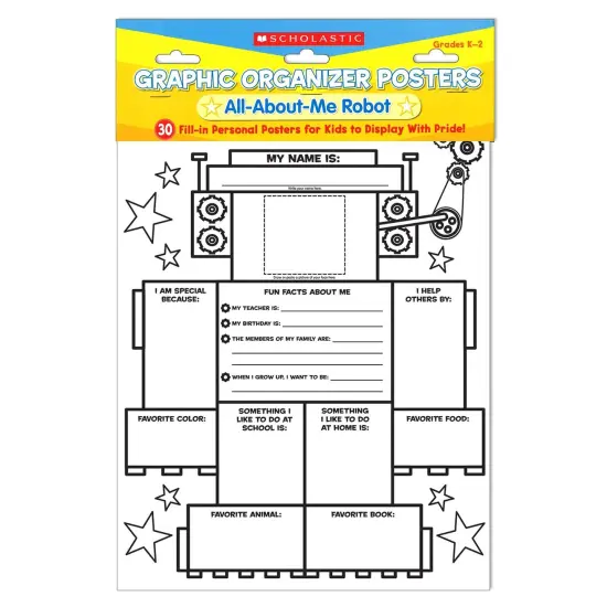 Graphic Organizer Poster, All-About-Me Robot, Grades K-2 {2}