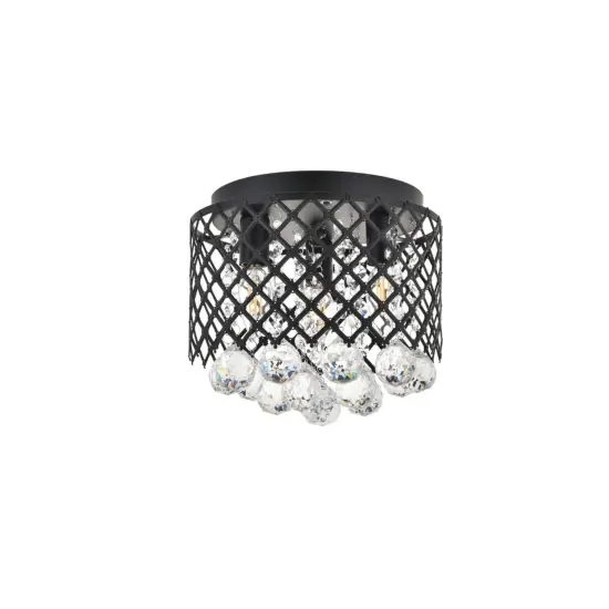 Tully 3 light Matte Black Flush Mount {5}