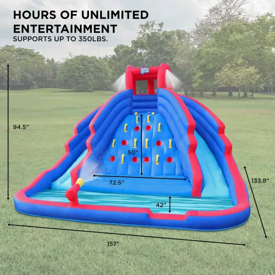 Sunny & Fun Inflatable Kids Backyard Double Water Slide Park Blue {2}