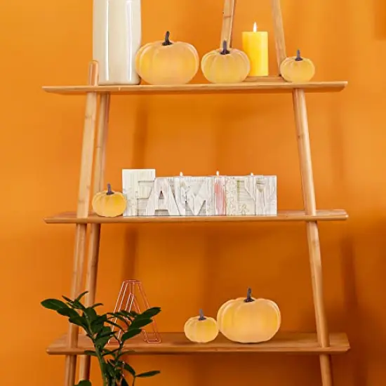 12 Pcs Assorted Small Orange Artificial Pumpkins Decorative Fall Pumpkins Harvest Pumpkins Foam Pumpkins for Gifts Fall Wedding Baby Shower Thanksgiving Halloween Table Centerpiece Mantel Decor {3}